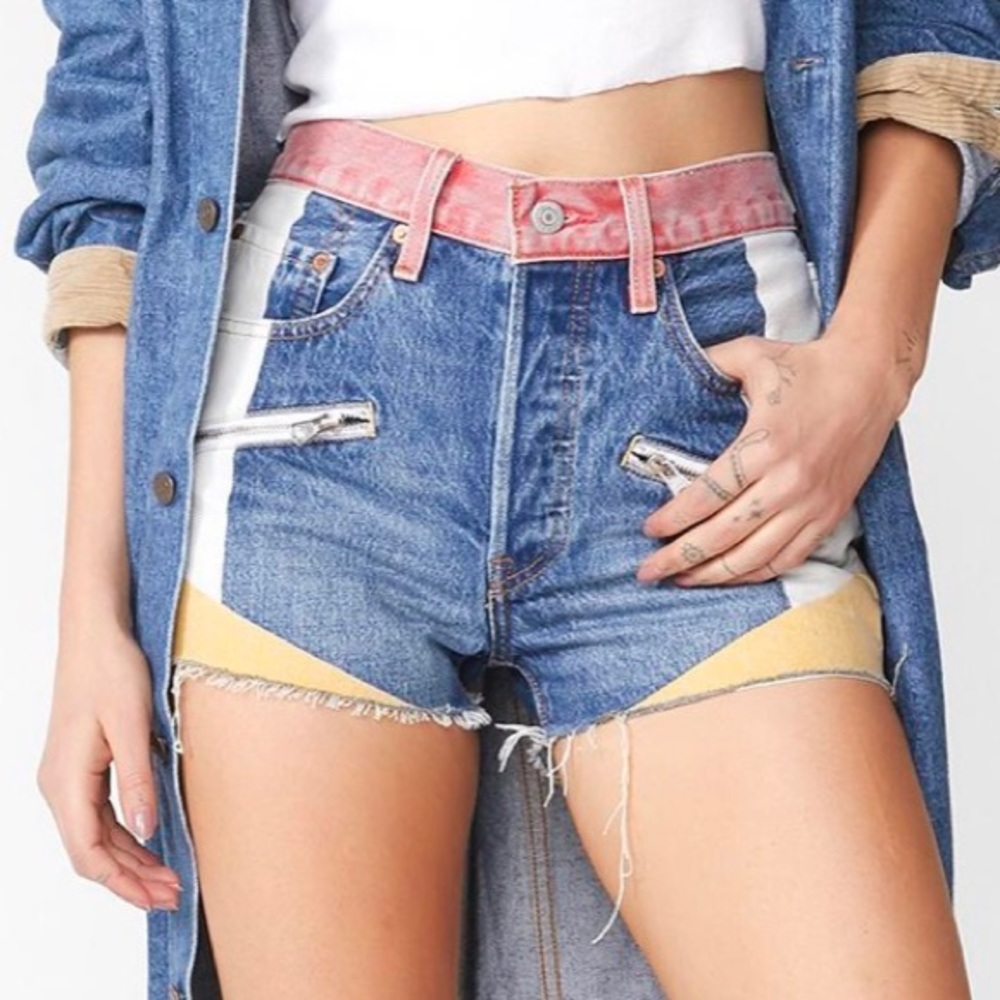 Levi’s 501 Denim Colorblock High Rise Shorts - Picture 5 of 5